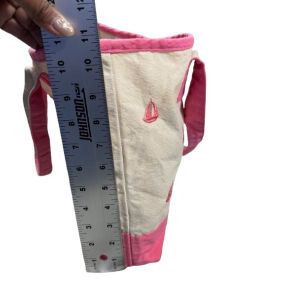Pink Sailboat Canvas Preppy Beach Resort Cruise Vacation Tote Bag 15 x 11 x 3 - Picture 11 of 15